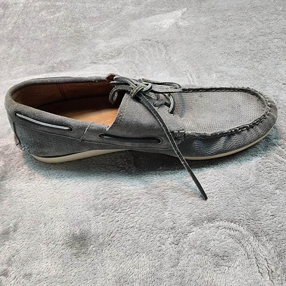 Frye Briggs Boat Shoes Men's Size 11.5 Gray Suede